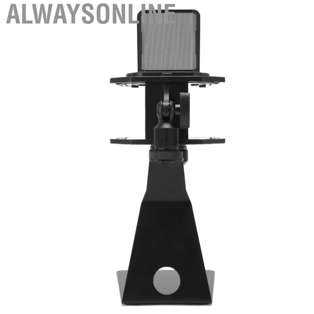 Alwaysonline Microphone Table Mount  Desktop Universal Mic Bracket Clamp Stable for Singing Recording