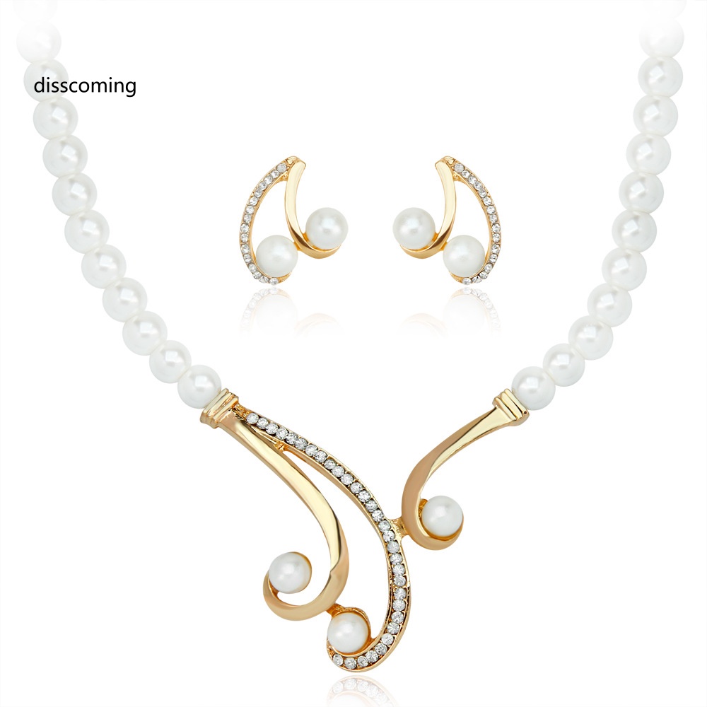 Áo Thun Tay Ngắn In Chữ SL| Set Vòng cổ Và Bông Tai Ngọc Trai Hình Chữ S