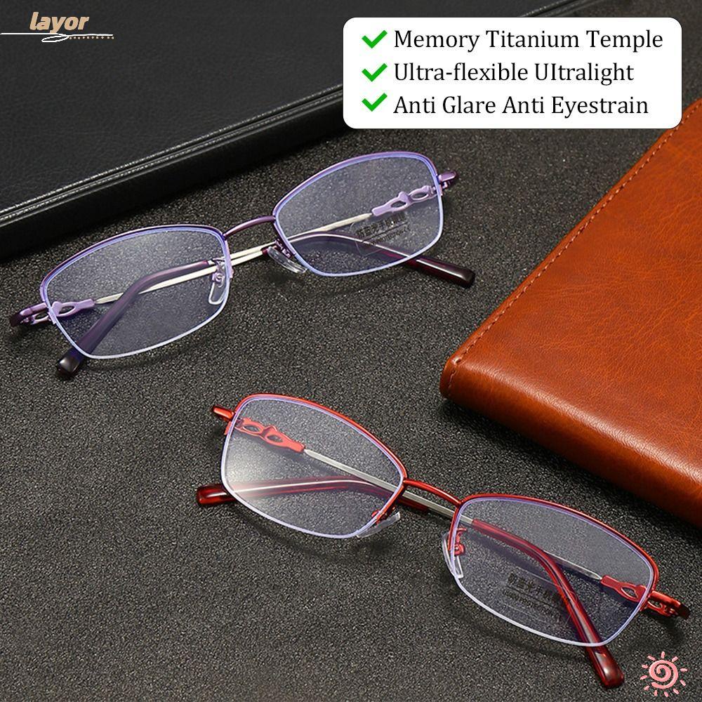 LAY Kính Đọc Sách Nửa Gọng Chống Ánh Sáng Xanh Phong Cách Vintage