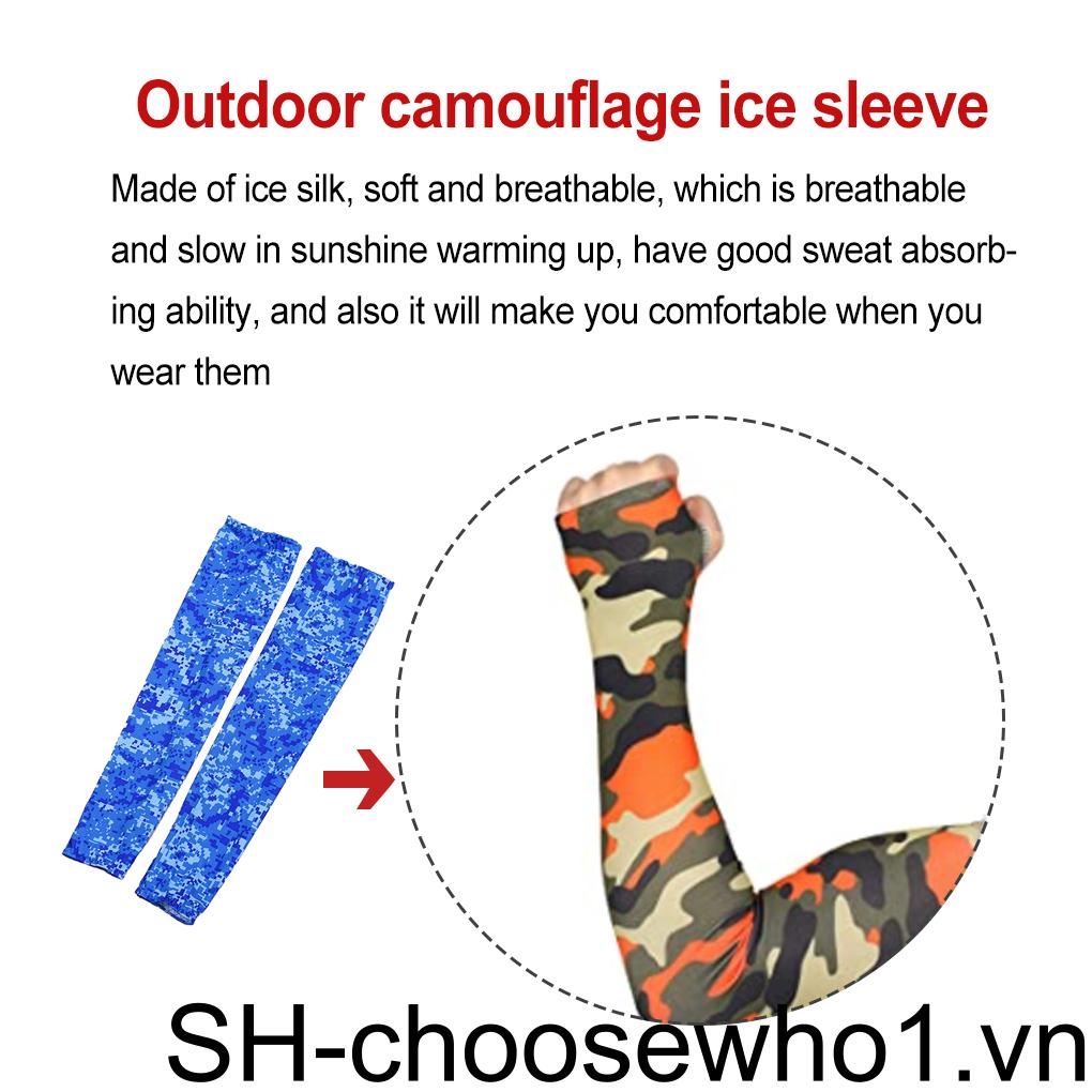 1 Cặp Ống Tay Áo Dài Nén Khí Chống Trượt Thoáng Khí Thoải Mái Họa Tiết Rằn Ri Cho Nam Nữ Khi Lái Xe / Leo Núi