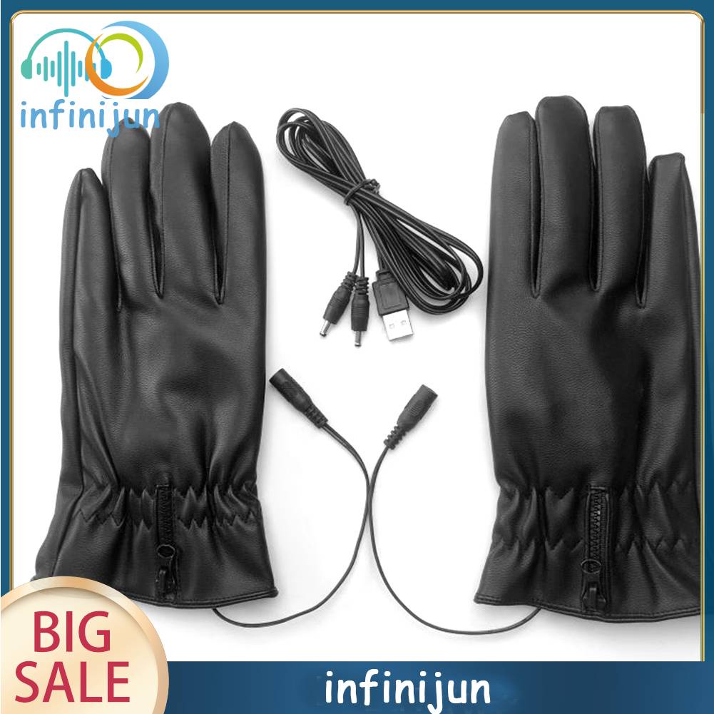 Găng Tay Sưởi Ấm Bằng Da PU Cho Nam Nữ