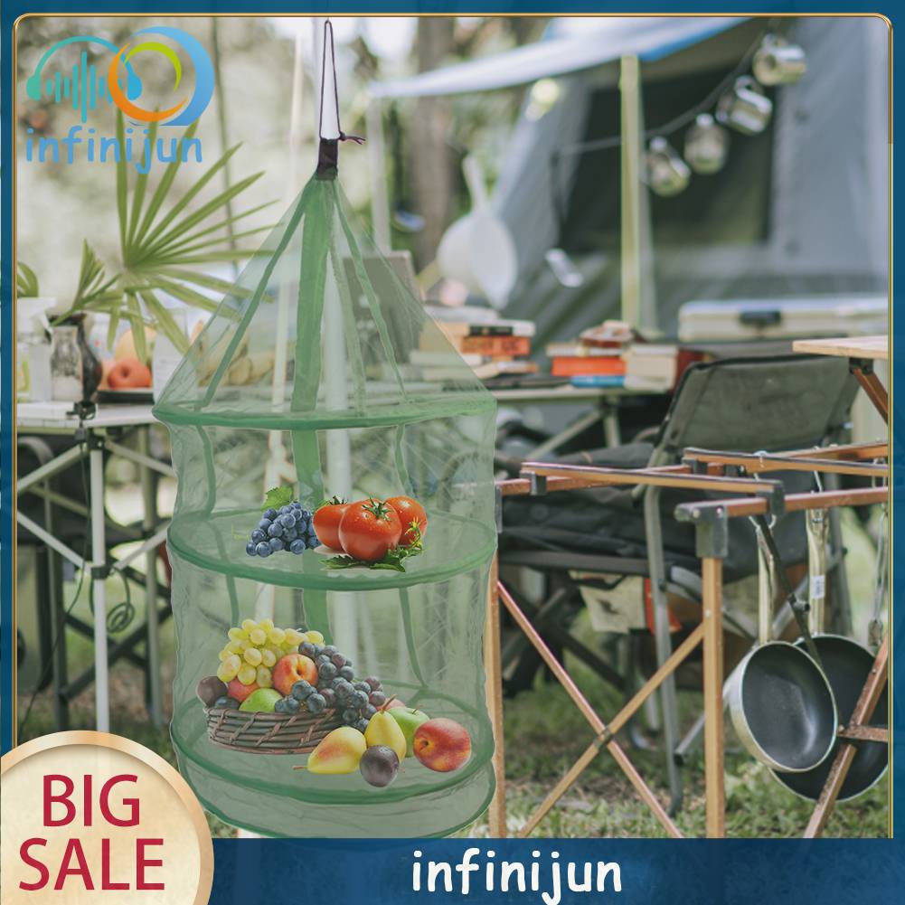 Lồng Lưới Phơi Cá / Rau Củ Quả 3 Tầng Có Thể Gấp Gọn Tiện Lợi