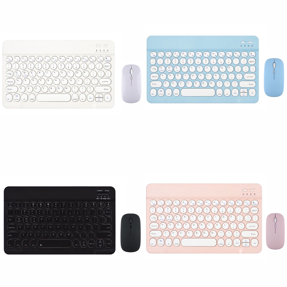 Combo Bàn Phím Bluetooth Và Chuột Không Dây 10 Inch Phong Cách Retro