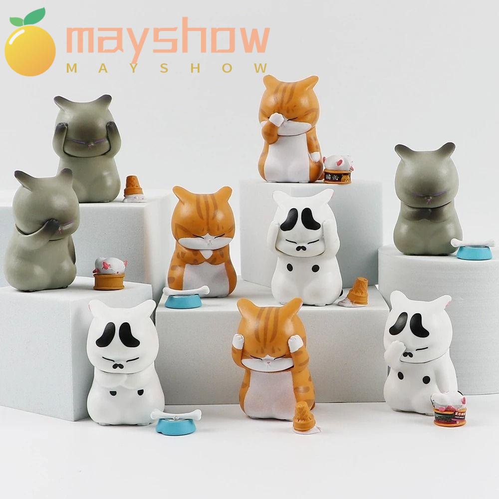 MAYSHOW Bộ 3 / 9 Tượng Mèo Con Dễ Thương Trang Trí Nội Thất