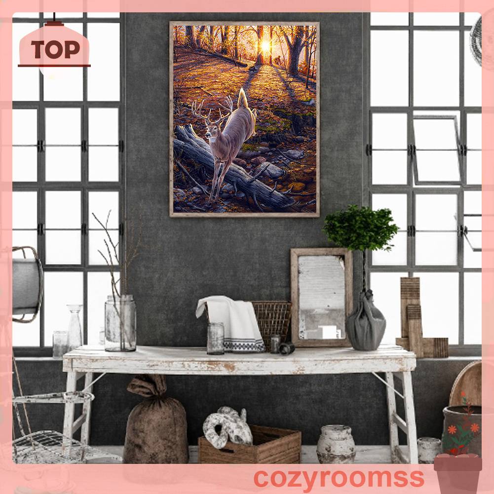 Tranh Sơn Dầu Trang Trí Hình Nai Và Bàn Tay DIY