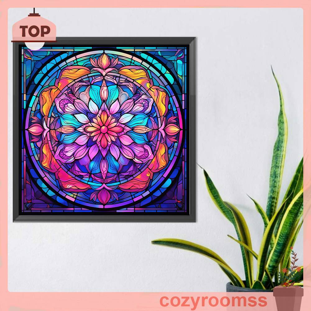 Bộ Tranh Đính Đá 5D Họa Tiết Hoa Văn Mandala Độc Đáo DIY Dùng Trang Trí Nhà Cửa