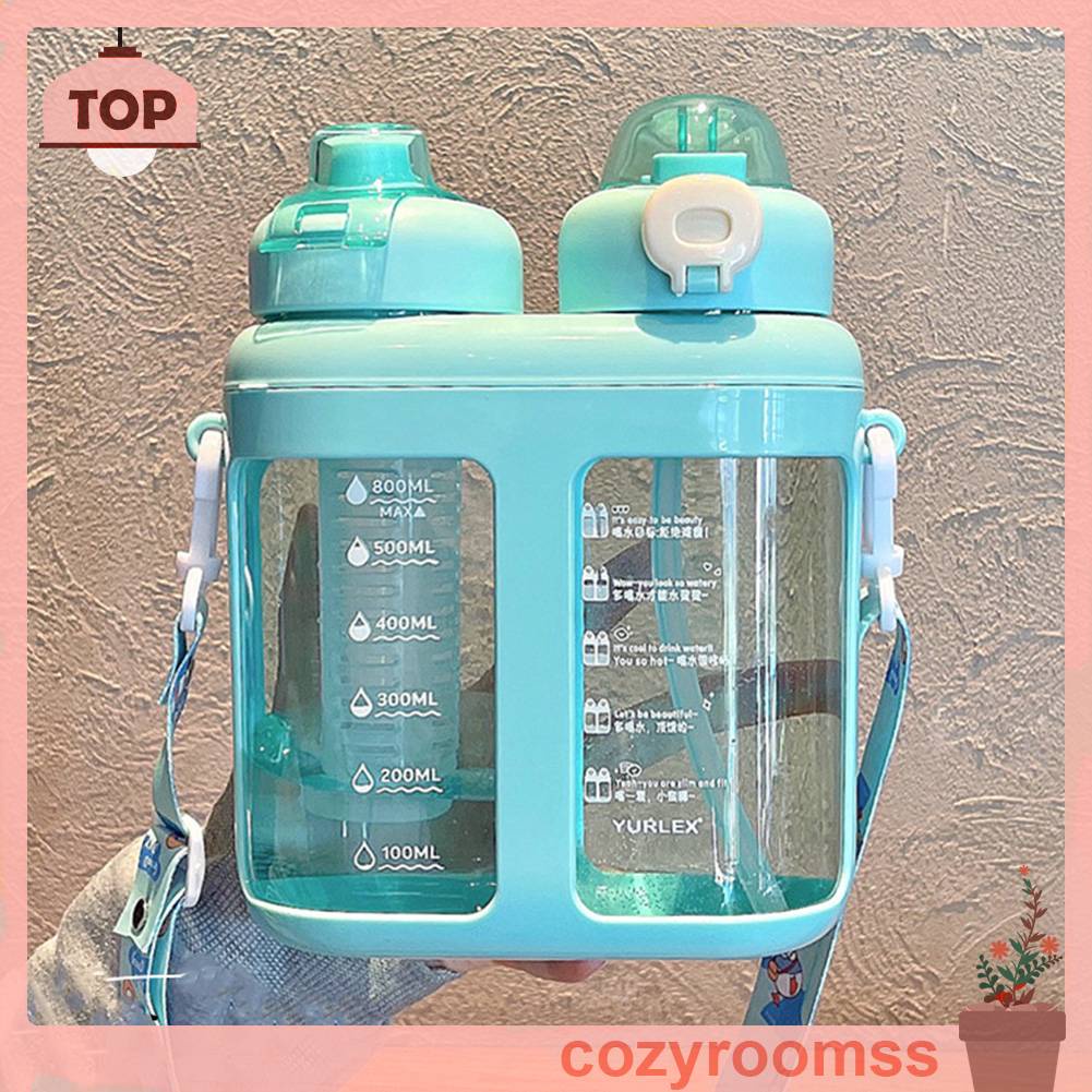 Bình Nước 1600ml Có Dây Đeo Vai Dễ Thương