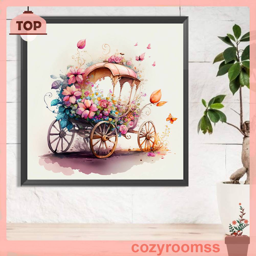 Tranh Đính Đá Kim Cương Toàn Bộ 5D DIY Hình Vẽ Hoa Trang Trí Nhà Cửa Xe Hơi