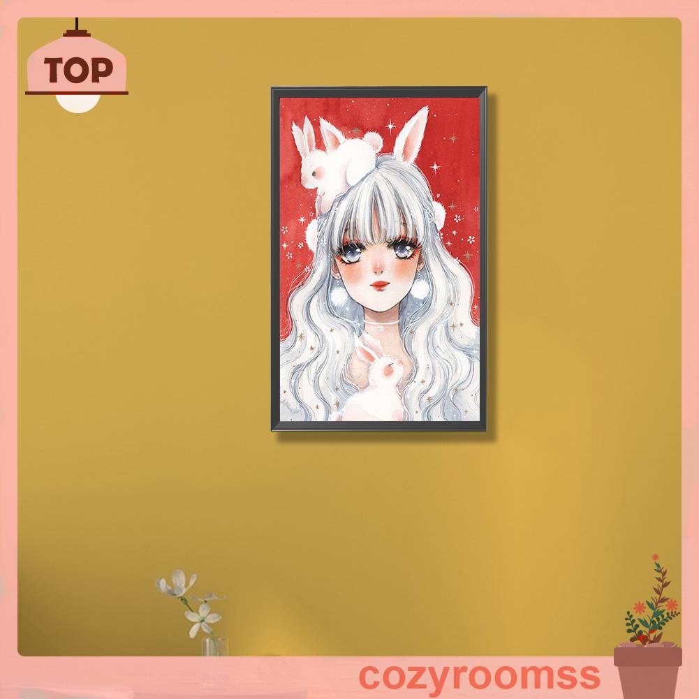 Tranh Đính Đá Kim Cương Toàn Bộ 5D DIY Hình Vẽ Cô Gái Trang Trí Nhà Cửa