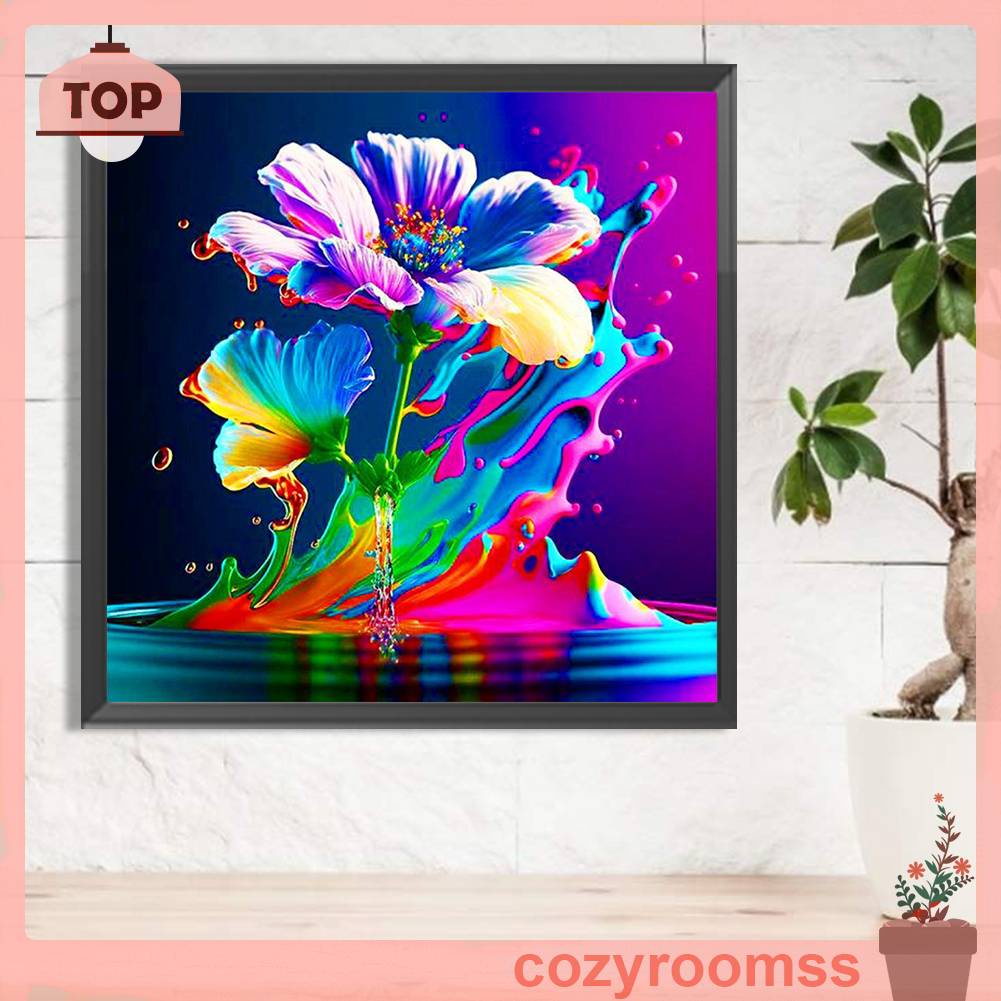 Tranh Đính Đá Kim Cương Toàn Bộ 5D DIY Hình Vẽ Hoa Trang Trí Nhà Cửa