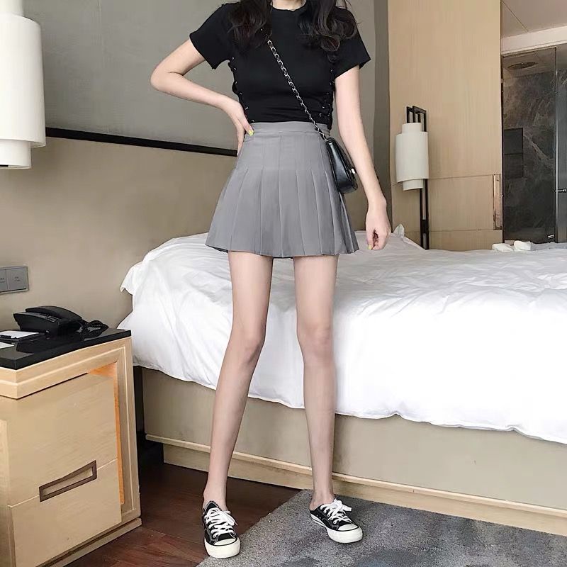 Chân Váy Dài Xếp Ly Lưng Cao Thời Trang Xuân Thu Phong Cách Hàn Quốc Cho Nữ