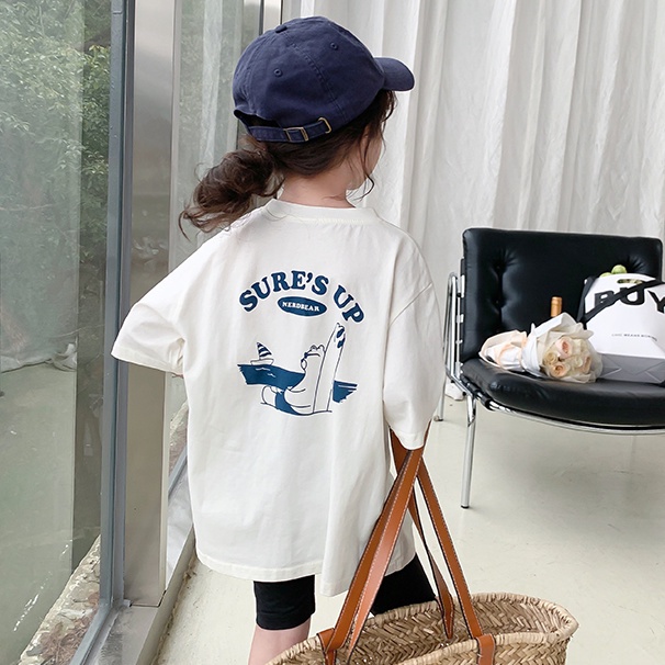 Áo Thun Cotton Mỏng Tay Ngắn Cổ Tròn In Họa Tiết Hoạt Hình Thời Trang Mùa Hè Cho Nữ