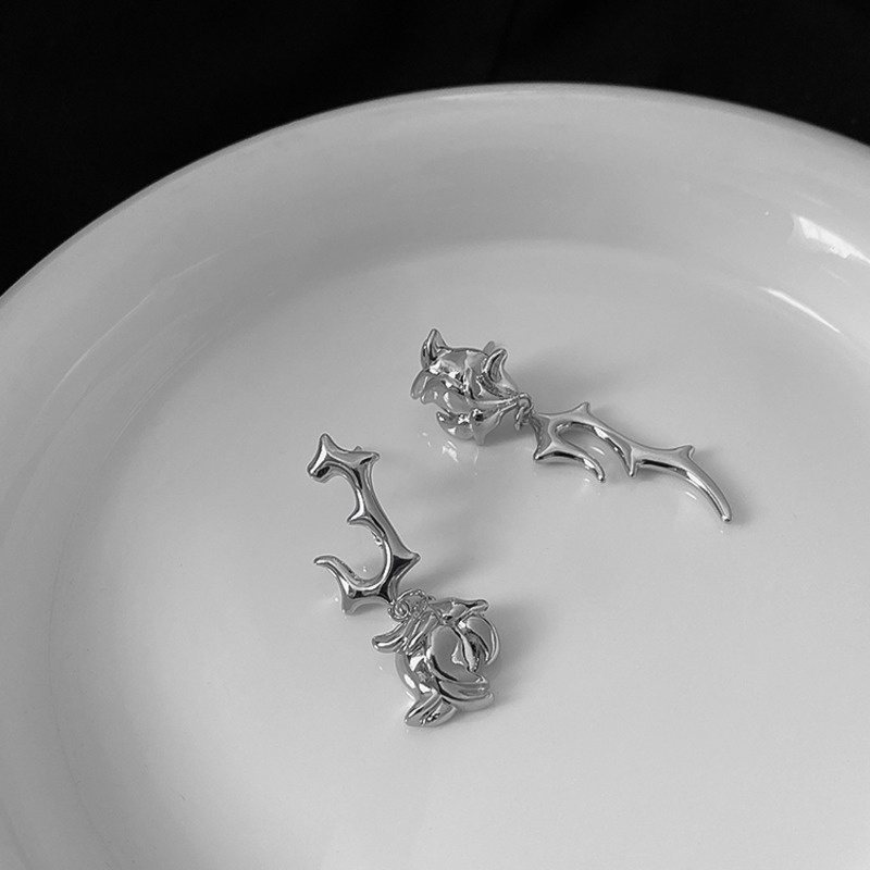 Khuyên Tai Bạc Hình Hoa Hồng Thời Trang Cho Nữ