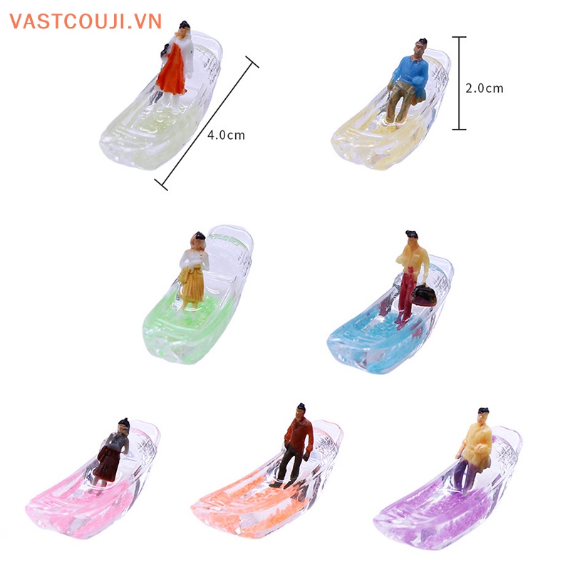 Bộ 2 Mô Hình Thuyền Villa Mini Phát Quang Dùng Trang Trí