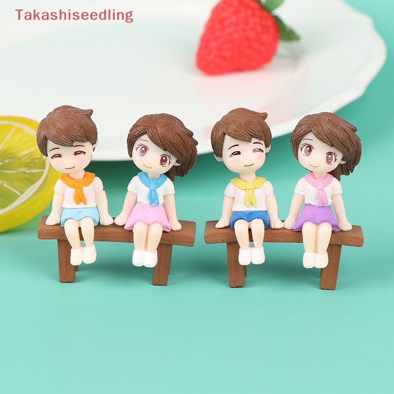 (Takashiseedling) Mô Hình Cặp Đôi Ghế Đẩu Mini Trang Trí Tiểu Cảnh / Nhà Búp Bê