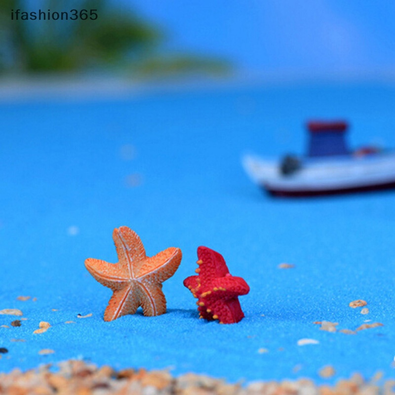 Set 2 Mô Hình Sao Biển Bằng Nhựa Resin Trang Trí Tiểu Cảnh DIY