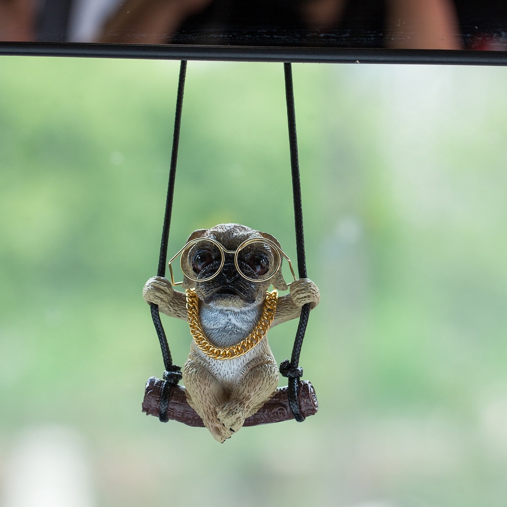 Khánh Treo Gương Thú Cưng,Chú Chó,Mèo Đu Xích Đu Đáng Yêu Trang Trí Xe Hơi Treo Gương Chiếu Hậu - Khải Huy Scar