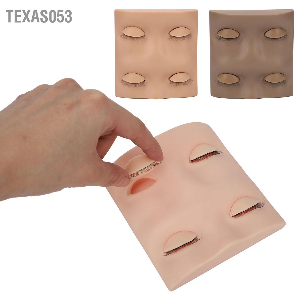 Texas053 Cây Nối Mi Thực Hành Đầu Manocanh Người Mới Trang Điểm Búp Bê Với 2 Cặp Mí Mắt Thay Thế