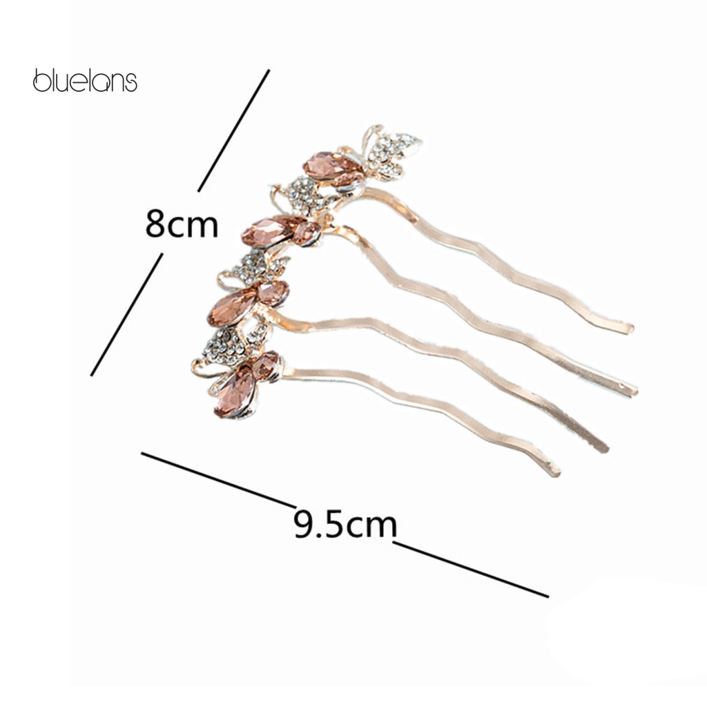 Lược Cài Tóc Hình Bướm Đính Đá Xinh Xắn Cho Nữ