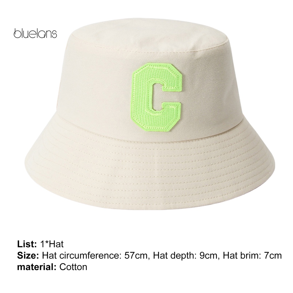 Nón Bucket Chất Liệu Cotton Thêu Chữ Thời Trang Đi Biển Cho Nữ