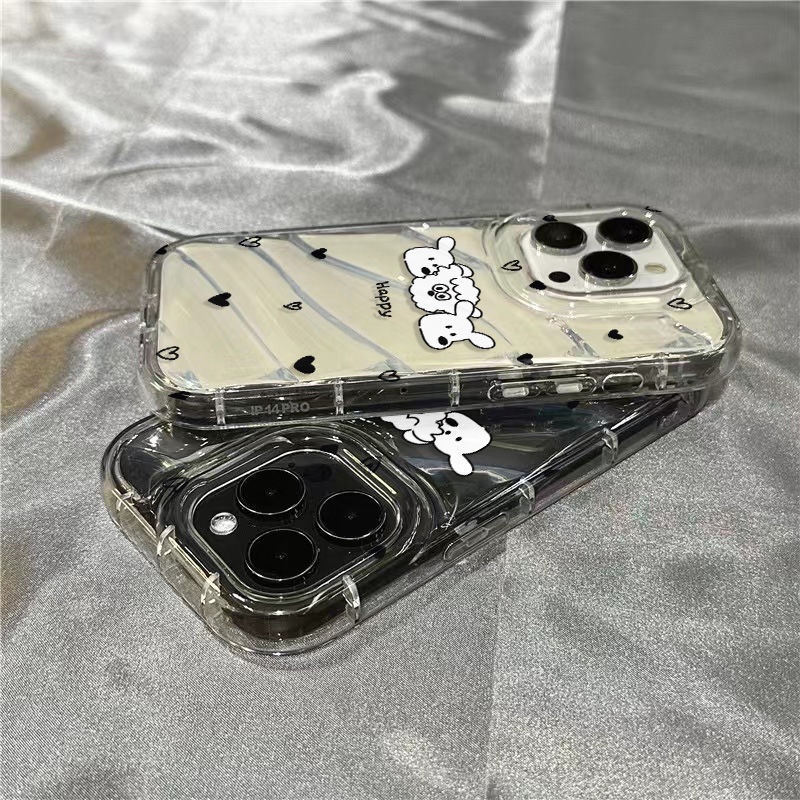 Ốp Điện Thoại Mềm Trong Suốt Hình Ba Chú Cún Con Dễ Thương Cho iPhone14promax 1312 / 11 7 / 8plus xr / sins 9OJY
