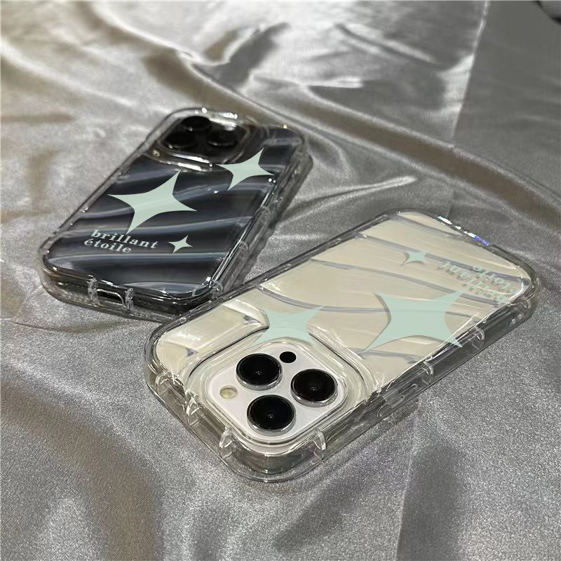 Ốp Điện Thoại Mềm Trong Suốt In Hình Ngôi Sao Trắng Dễ Thương Cho iPhone14promax 1312 / 11 7 / 8plus xr / sins LAO1