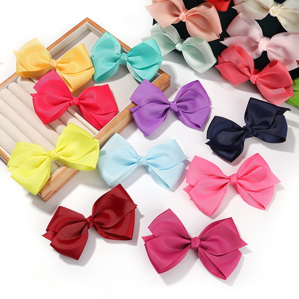RainBow Bows Set 2 Kẹp Tóc Nơ 4.5 Inch Màu Sắc Ngọt Ngào Dành Cho Nữ