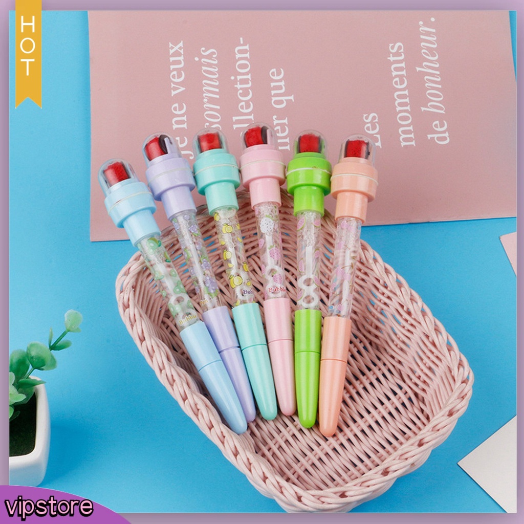 &lt;VIP&gt; Bút Mực Gel 4 Trong 1 Đa Năng in Họa Tiết Trái Cây Hoạt Hình Dễ Thương