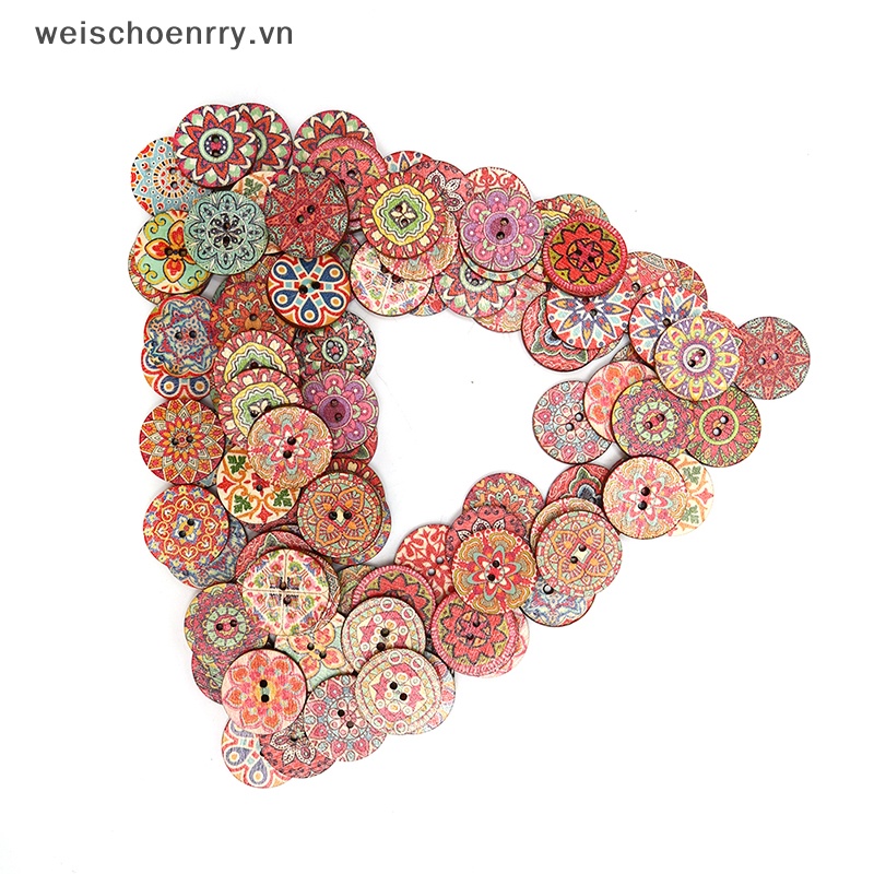 100 Nút Áo Bằng Gỗ Phong Cách Retro Cho Làm Thủ Công Diy