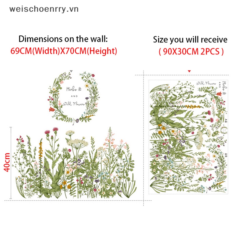 Giấy Dán Tường Hình Hoa Cúc Và Bồ Công Anh Trang Trí Phòng Khách