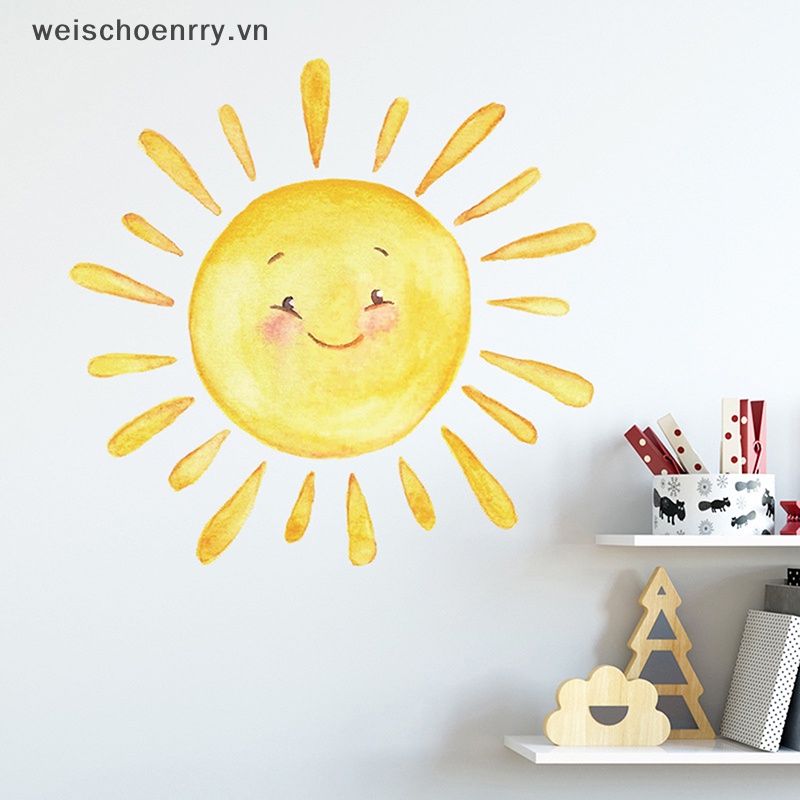 Giấy Dán Tường Vẽ Họa Tiết Mưa Nắng Hoạt Hình Trang Trí Phòng Ngủ