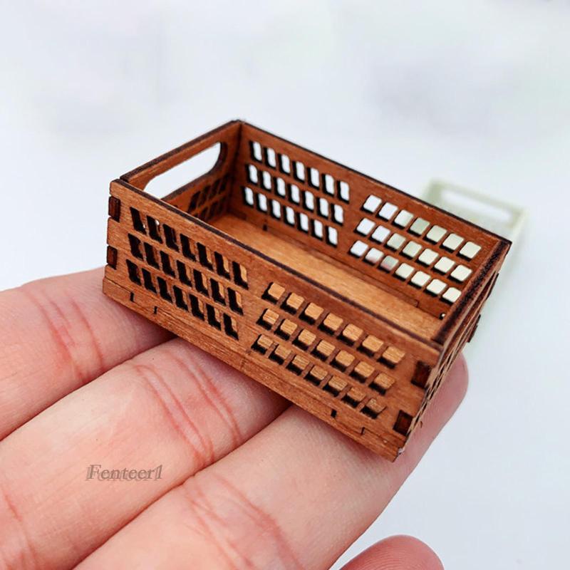 Giỏ Đựng Đồ Dùng Màu Nâu Cho Nhà Búp Bê Fenteer1