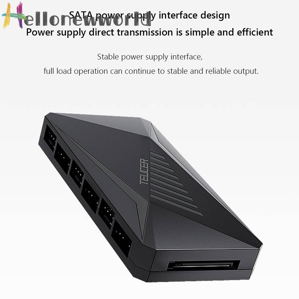 Bộ Chia 6 Cổng Quạt 12V 4PIN PWM 2 Trong 1 Ốp