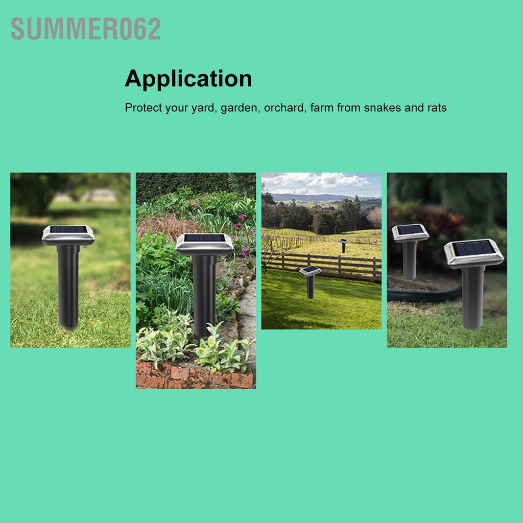 Summer062 Năng Lượng Mặt Trời Chống Nốt Ruồi IP66 Thấm Nước Siêu Âm Loài Gặm Nhấm Rắn Gopher Vole Răn Đe Gai Cho Sân Vườn Trang Trại Cây Ăn Quả