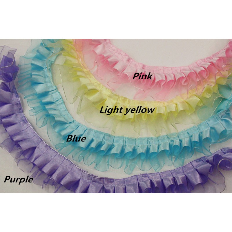 2M DIY Lace Trim Satin Ribbon Wedding Sewing Craft DIY Trim Garment Sewing Accessories LY
