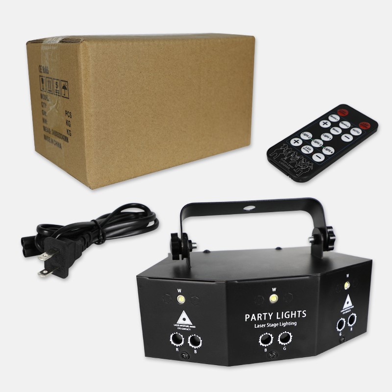 Đèn chiếu LASER 9 lỗ vũ trường cảm biến âm thanh - Đèn LED sân khấu hàng nhập cao cấp