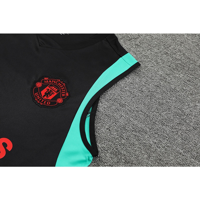 Áo Thun Ba Lỗ Màu Đen / Xanh Lá Đội Tuyển manchester united 2023 Phong Cách Thể Thao Cho Nam Size 23-24 Aa + +