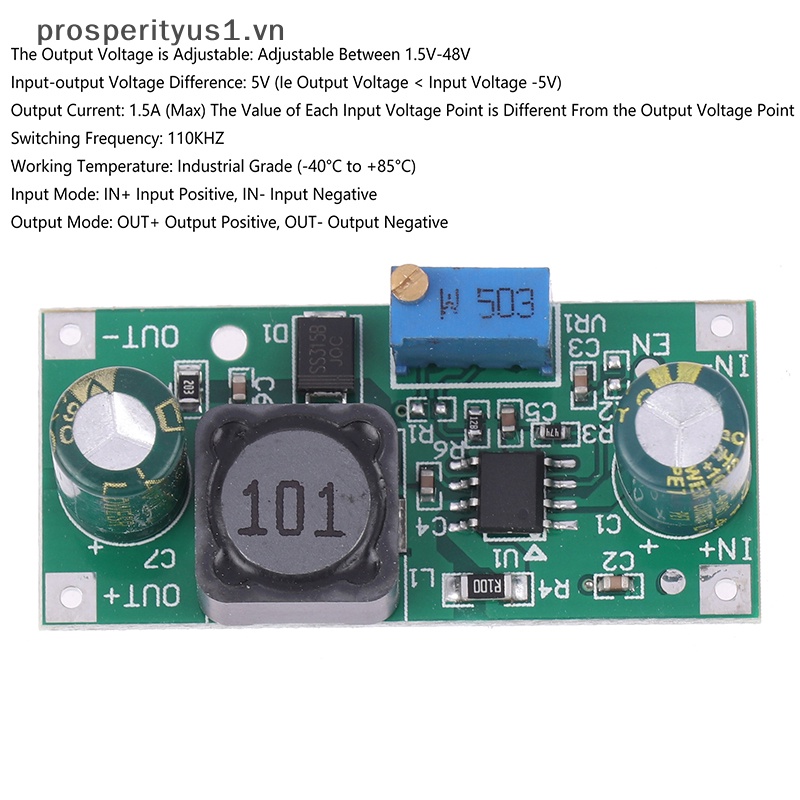 Mô Đun Điều Chỉnh Điện Áp Hạ Áp 48V 60V 100V Sang 1.25V-48V prosperityus1