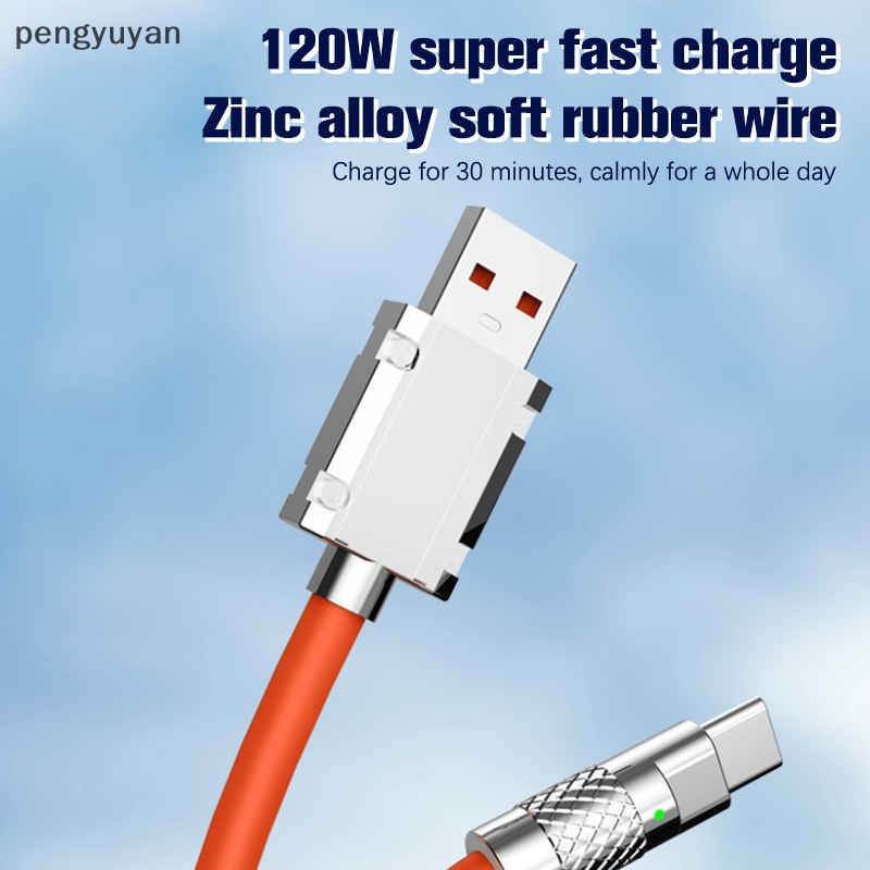 Cáp Sạc Nhanh Type-C 120W 6A Bằng Silicon Cho Xiaomi Huawei Samsung Pixel