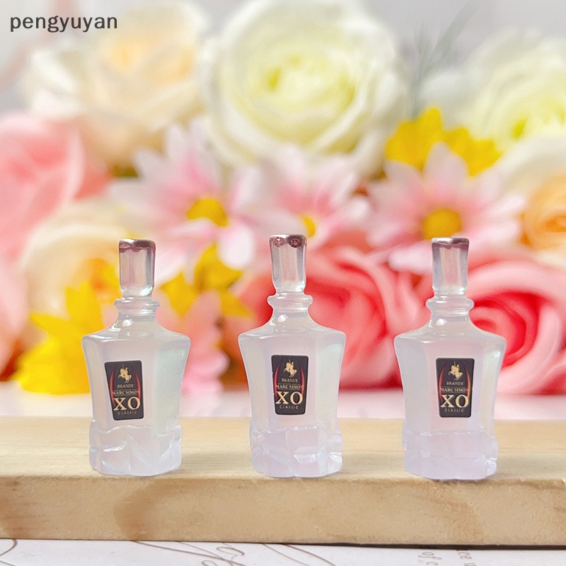[pengyuyan] Bộ 5 Tượng Nhựa Mini Hình Chai Rượu Màu Tím Phát Quang Trang Trí Ốp Điện Thoại DIY