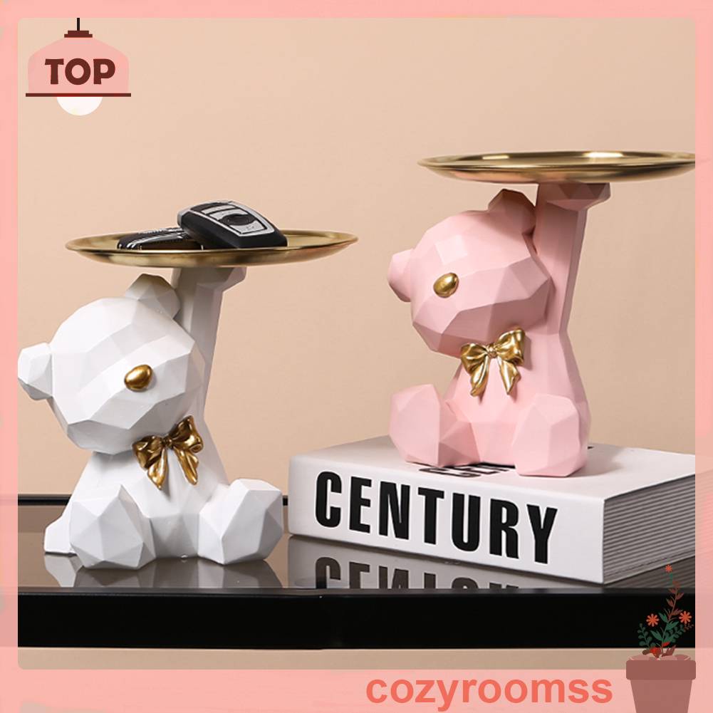 Giá Đỡ Chìa Khóa Bằng Resin Khắc Hình Gấu Độc Đáo Trang Trí Nhà Cửa