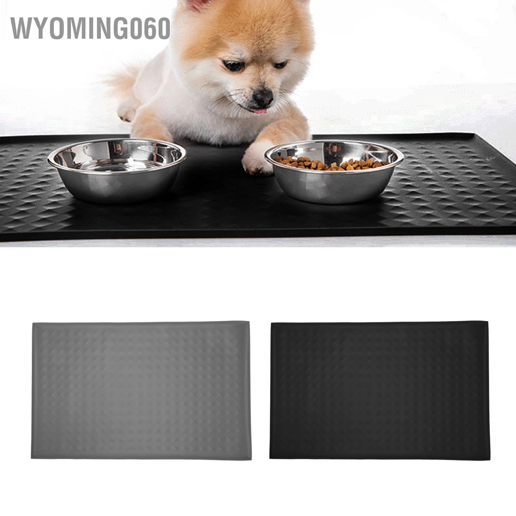 Wyoming060 Thảm lót thức ăn cho thú cưng bằng silicone chống trượt Chống nước chó mèo Bát và uống
