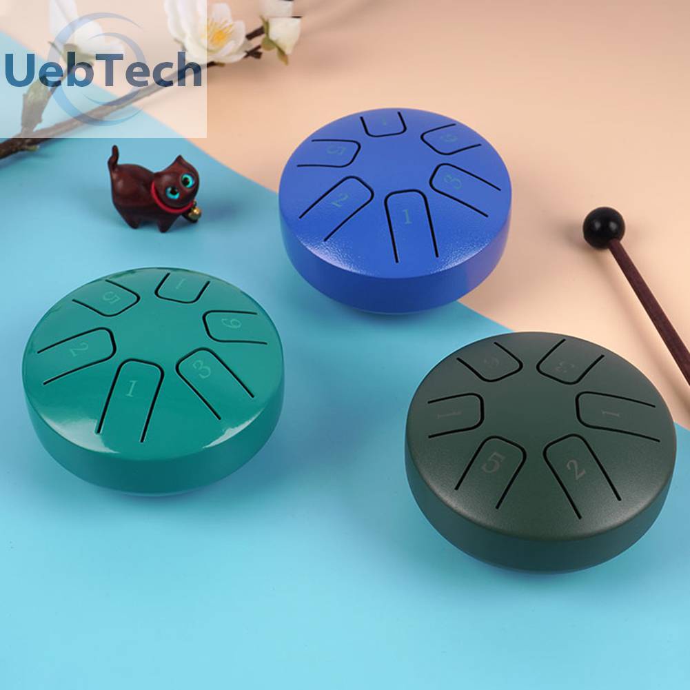 Bộ Trống Mini 6 Lưỡi Thép 3.8 Inch Kèm Dùi Đánh