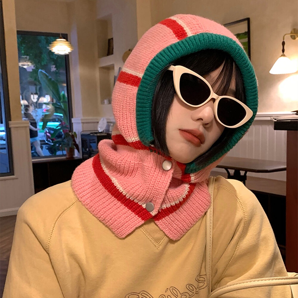 Mũ Len Balaclava Dệt Kim Giữ Ấm Thời Trang Cho Nữ