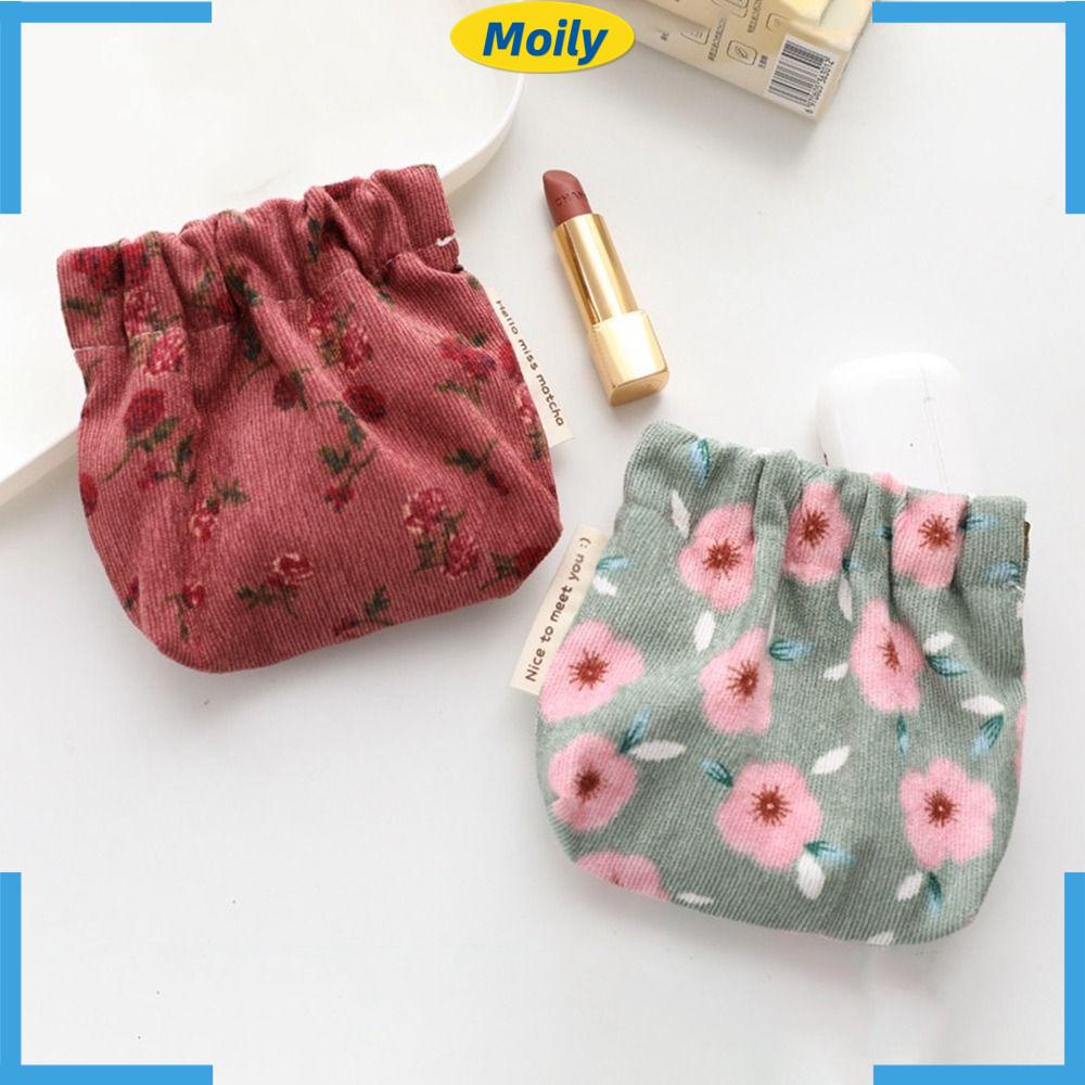 MOILYVN Túi Đựng Tiền Tự Đóng In Họa Tiết Bằng Nhung Nhỏ Xinh Tiện Dụng Cho Nữ