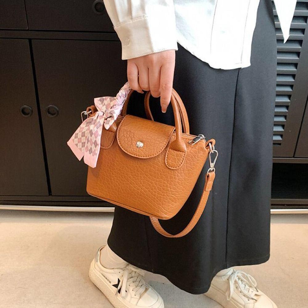 Lombard Túi Đeo Chéo Bằng Da Pu Phối Khăn Lụa Thời Trang Cho Nữ