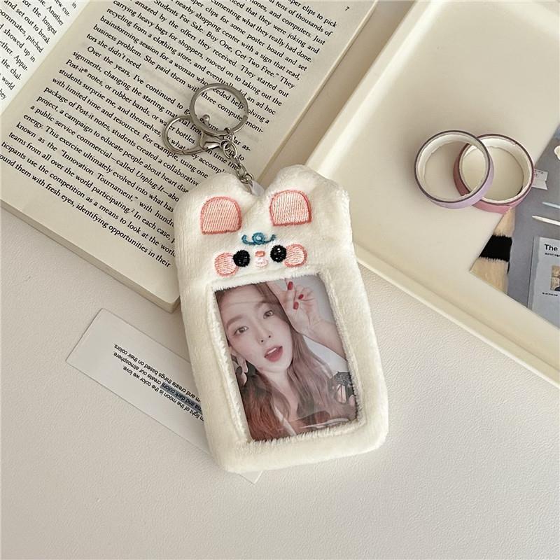 Dây Treo Thẻ Bằng Lông Nhung Hình Cún / Mèo Dễ Thương Xinh Xắn