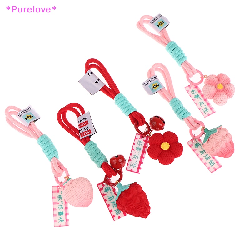 Purelove &gt; Móc Chìa Khóa Xe Hơi / Túi Xách Bằng Nhựa Resin Hình Quả Dâu Sáng Tạo Thích Hợp Làm Quà Tặng
