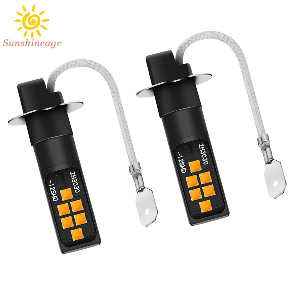 Set 2 / 2 Đèn Led Sương Mù 12 SMD 3030 Chips DC / AC 12V Chất Lượng Cao