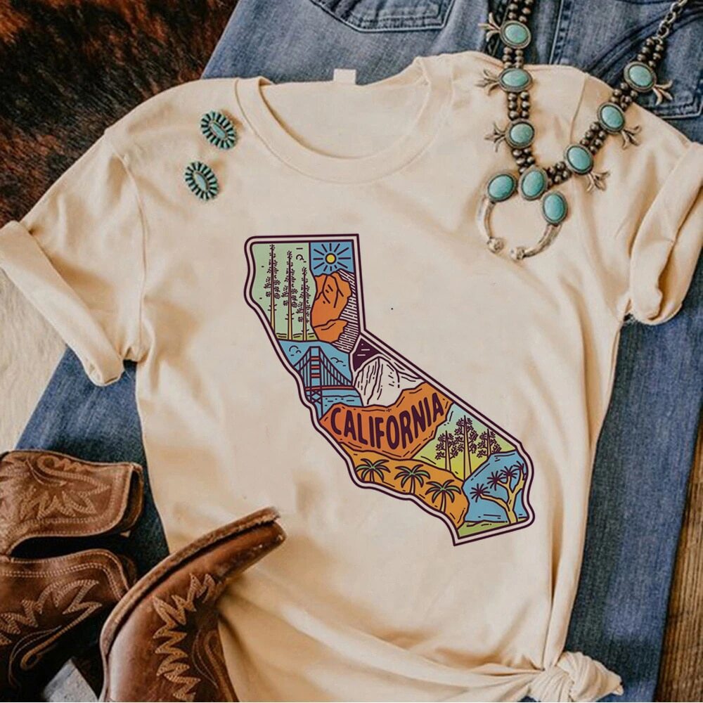 Áo Thun Nữ In Họa Tiết Hoạt Hình y2k Của California